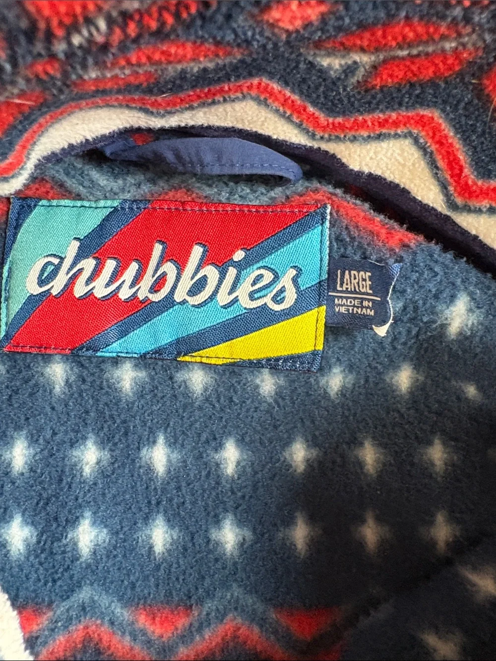 chubbies Navy, Red & White Half-Zip Holiday Fleece Pullover